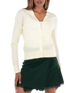 Burberry Long Sleeve Button-Up Cardigan - White