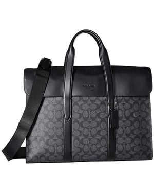 COACH Signature Canvas Metropolitan Portfolio - Black