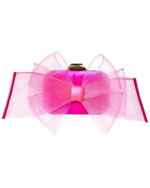 Jimmy Choo Micro Cloud Aveline Bow Satin Clutch - Pink