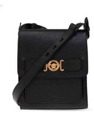Versace Medusa Biggie Foldover Top Crossbody Bag - Black