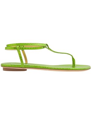 Giannico Ladies Kai Flip Flops Leather Flats, Brand Size 38 (Us - Green