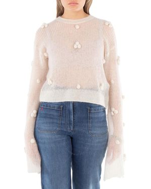 ROTATE BIRGER CHRISTENSEN Ladies Egret Light Knit Ls Jumper - Blue