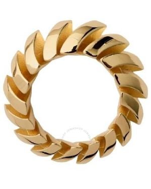 Burberry Engraved Logo Spiral Plated Ring - Metallic