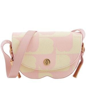 Burberry Embroidered B Design Chess Satchel - Pink