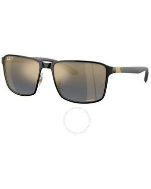 Ray-Ban Polarized Blue Gold Chromance Square Sunglasses Rb3721ch 187/j0 59 - Multicolour