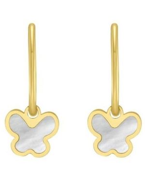 Tresorra 14K Mop Butterfly Earrings - Metallic