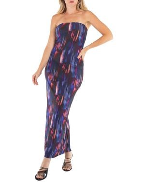 ROTATE BIRGER CHRISTENSEN Printed Maxi Tube Dress - Purple