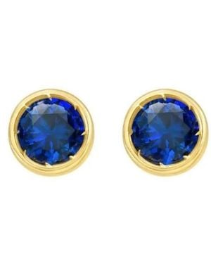 Tresorra 14K Created Sapphire Birthstone Stud Earrings - Blue