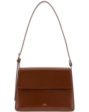 A.P.C. Leather Virginie Shoulder Bag Hazelnut Vache Borse A Tracolla - Brown