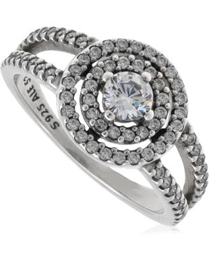 PANDORA Ladies Sterling Sparkling Double Halo Ring - Metallic