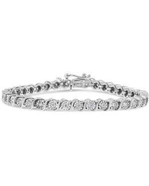 Haus of Brilliance 14K 1.00 Cttw Lab Grown Diamond Round Miracle Plate And "S" Link Tennis Bracelet (F-G Colour, Vs2-Si1 Clarity) - White