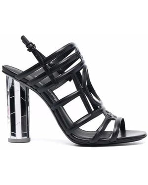 Ferragamo Florenza Mirrored-Heel Sandals - Blue