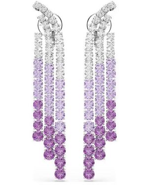 Swarovski Matrix Clip Earrings - Purple
