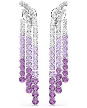 Swarovski Matrix Clip Earrings - Purple