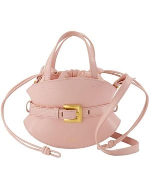 Balmain Calfskin Leather Top Handle Bag - Pink