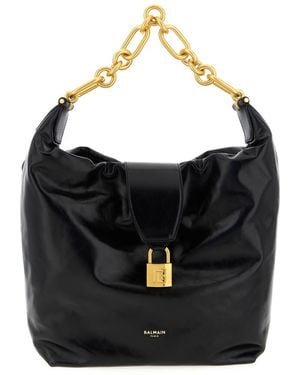 Balmain Sync Hobo Shoulder Bag - Black
