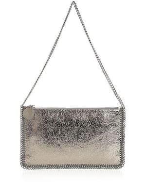 Stella McCartney Falabella Metallic Clutch - Gray