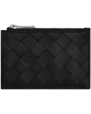 Bottega Veneta Intrecciato Leather Card Case - Black