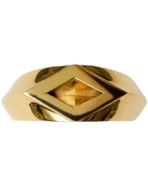 Burberry Rhombus Shape Hollow Ring - Yellow