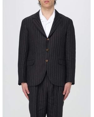 Brunello Cucinelli Linen Pinstripe Blazer, Brand Size 48 (Us - Black