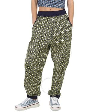 Moncler Ladies Lemon-Print Track Pants - Green