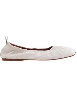 AMINA MUADDI Emma Nappa Ballet Flats - White