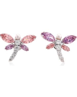 Swarovski X Ariana Grande Crystal Dragonfly Earrings - Pink