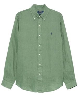 Polo Ralph Lauren Custom Fit Linen Shirt - Green