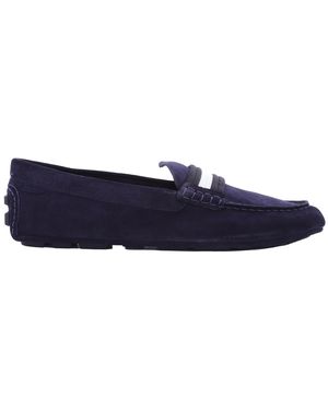 Bally Midnight Kansan-U Calf Suede Driving Shoes - Blue