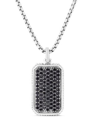 Tresorra Sterling Spinel Tag Pendant Necklace - White