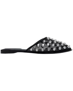 Alexander Wang Rhodes Embellished Flat Slippers, Brand Size 36 Us - Black