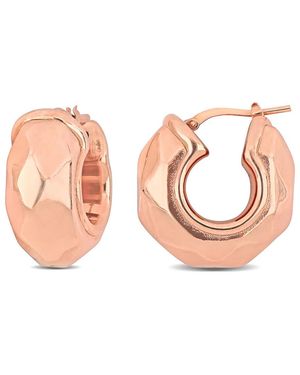 Amour 23Mm Wide Diamond Cut Huggie Earrings - Pink
