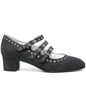 CAREL PARIS Camden Denim Buckled Court Shoes, Brand Size 35 Us - Black