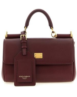 Dolce & Gabbana My Sicily Leather Handbag - Purple