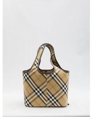 Burberry Small Check Tote Bag - Metallic