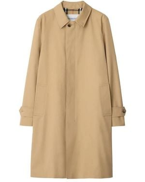 Burberry Long Cotton Gabardine Car Coat, Brand Size 48 Us - Natural