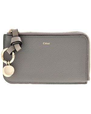 Chloé Alphabet Tri-Fold Compact Wallet - Grey