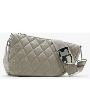 Burberry Medium Shield Quilted Leather Messenger Bag - Grey