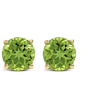 Haus of Brilliance 14K 5X5Mm Round Peridot Solitaire Stud Earrings - Green