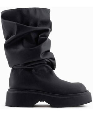 Emporio Armani Draped Chunky Boots, Brand Size 8 Us - Blue