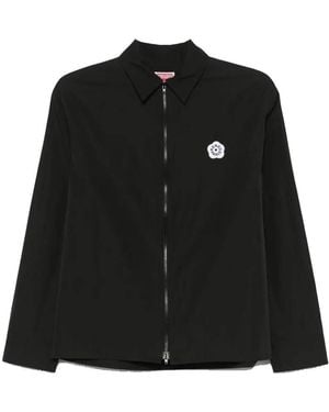 KENZO Boke Flower Long-Sleeved Zip-Up Shirt, Brand Size 36 Us - Black