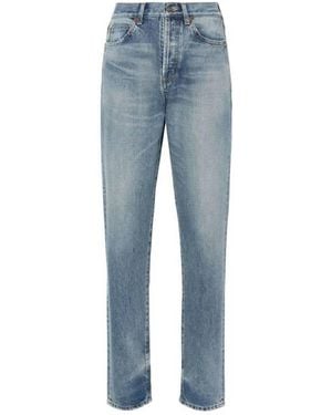 Saint Laurent Slim Fit Denim Jeans, Waist - Blue
