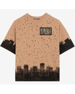 Roberto Cavalli Cityscape Print Cotton T-Shirt - Multicolour