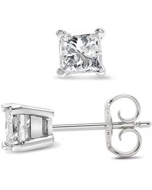 DiamondMuse Diamond Muse 0.25 Cttw 14Kt Princess Cut Diamond Stud Earrings For - Metallic