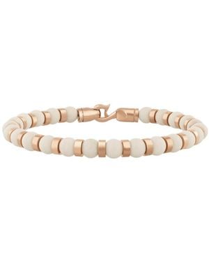 Robert Alton Stainless Steel Jasper Rose Finish Bead Bracelet - Metallic