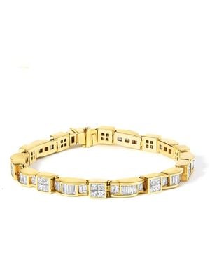 Haus of Brilliance 14K 7.0 Cttw Baguette Cut Diamond Alternating Box And Wave Link Bracelet (G-H Colour, Vs1-Vs2 Clarity) - Metallic
