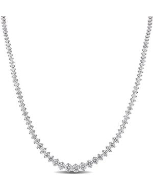 Amour 25 Ct Tgw Cubic Zirconia Tennis Necklace - Metallic