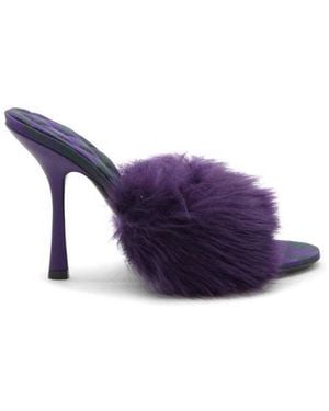 Burberry Shearling Minnie Mules 105 - Purple