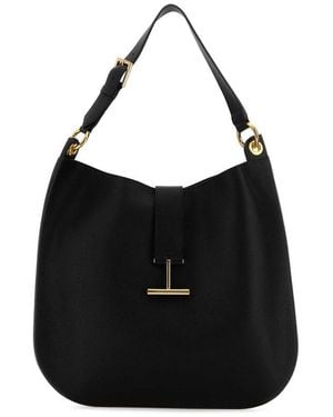 Tom Ford Leather Shoulder Bag - Black