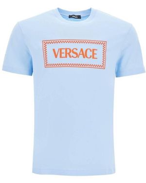 Versace Embroidered Logo T-Shirt - Blue